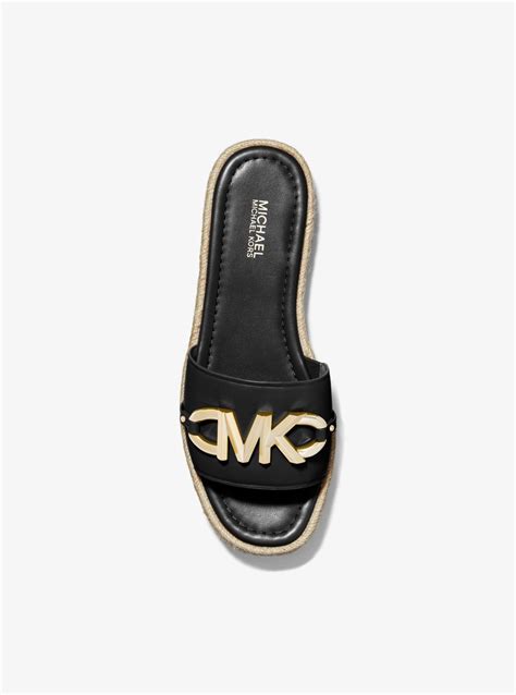 michael kors cortlandt embellished leather slide|Michael Kors designer slides.